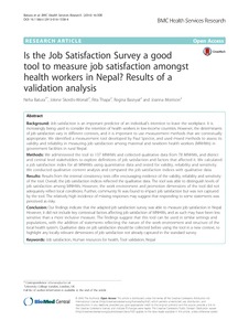 dissertation research using job satisfaction survey jss